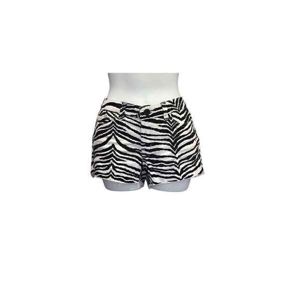 Hybrid & Company Low Rise Black White Zebra Print Cotton Shorts Size 5 - Picture 1 of 10